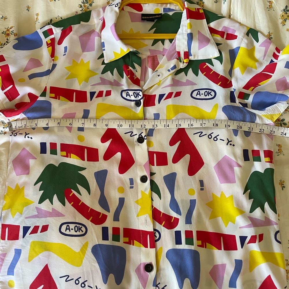 Nooworks Joyce Button Down in A-Ok, 3xl - Picture 3 of 4